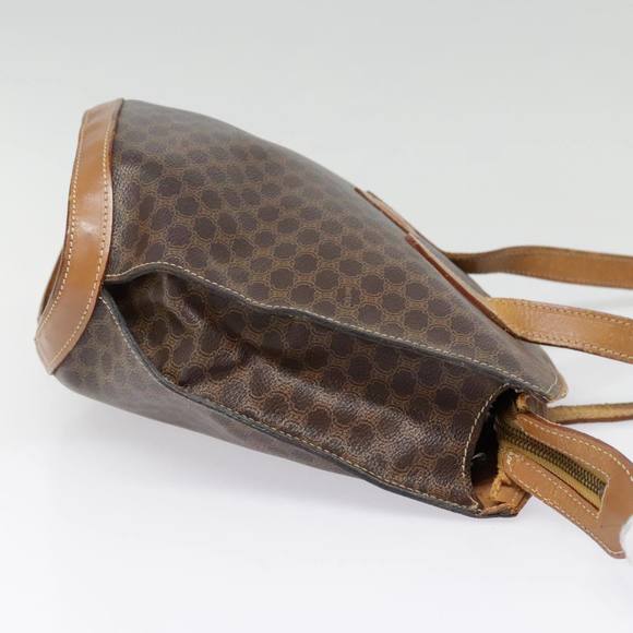 CELINE Macadam Canvas Shoulder Bag PVC Leather Brown Auth 92566 - Picture 4 of 16